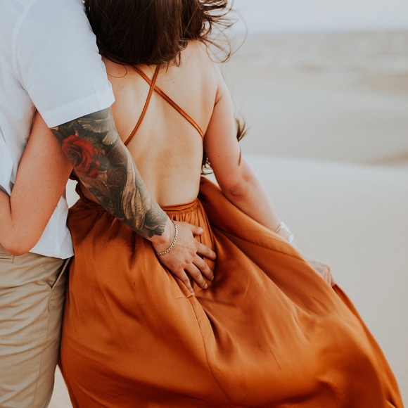 Backless, skit, bronzed maxi dress - Picture 6 of 6